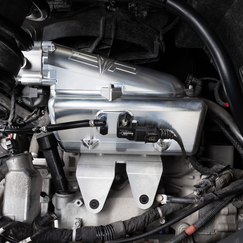 EVP Billet Intake Manifold for Can-Am Maverick R on vehicle