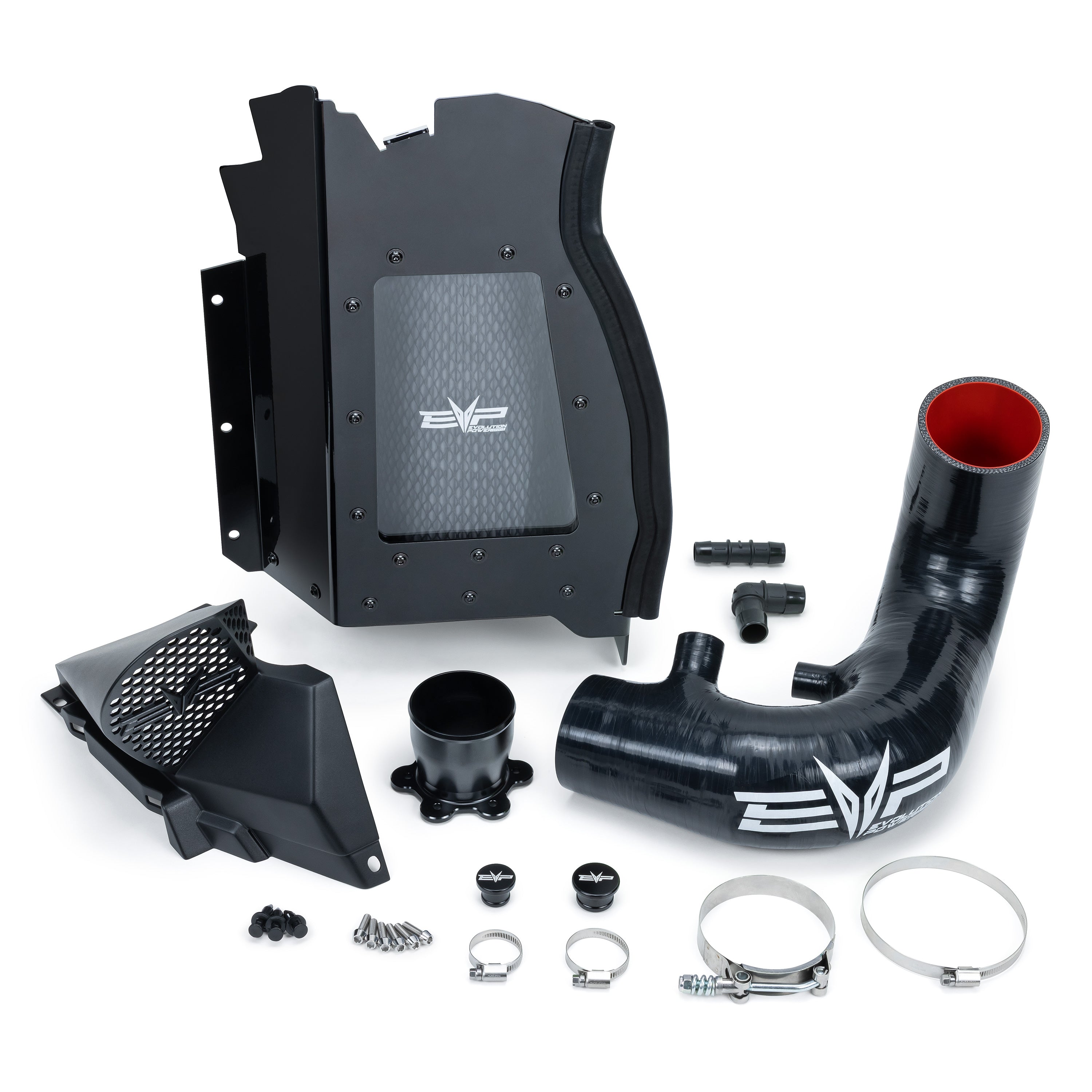 Evolution Powersports LLC - EVP High-Flow Intake (HFI) Kit for Kawasaki Teryx H2 - Black Scoop + Green Silicone