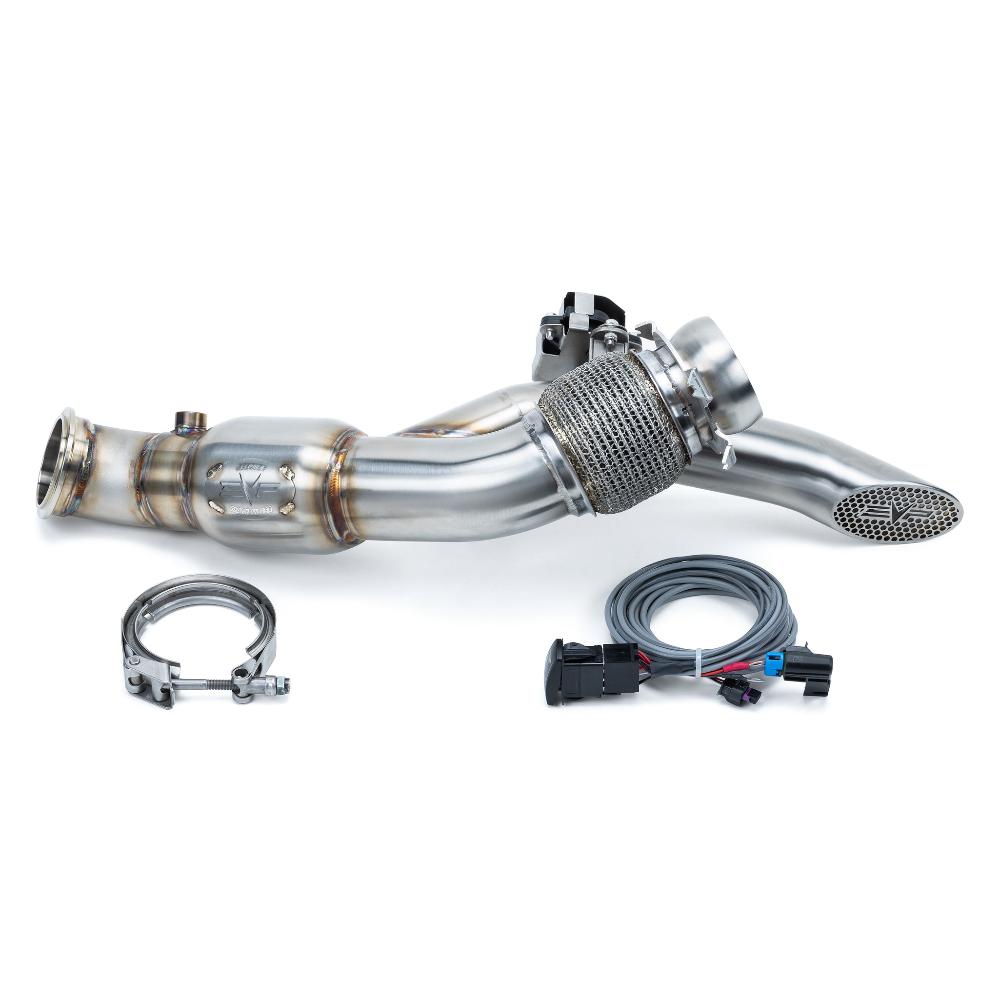 EVP Racing Shocker Electric Side-Dump Down Pipe with Bullet Muffler fo ...