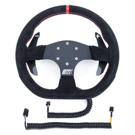 EVP.MOde Race Steering Wheel with Carbon Fiber Paddles and Quick-Release Hub Adapter Kit for Can-Am Maverick R