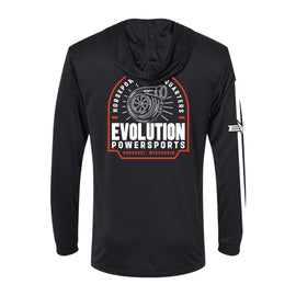 Evolution Powersports - Horsepower Headquarters UV Hooded Long Sleeve - Black