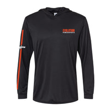 Cargar imagen en el visor de la galería, Evolution Powersports - Horsepower Headquarters UV Hooded Long Sleeve - Black